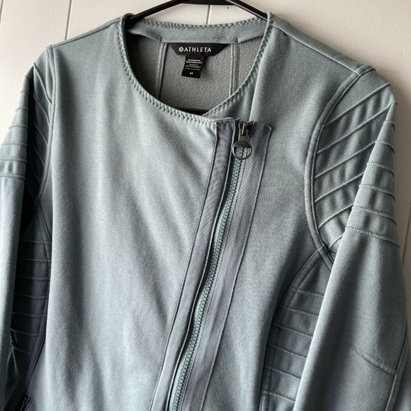 ATHLETA Moto Jacket Sz Medium Minimalistic Grey #982849 FALL 2021 Women’s - Picture 5 of 12